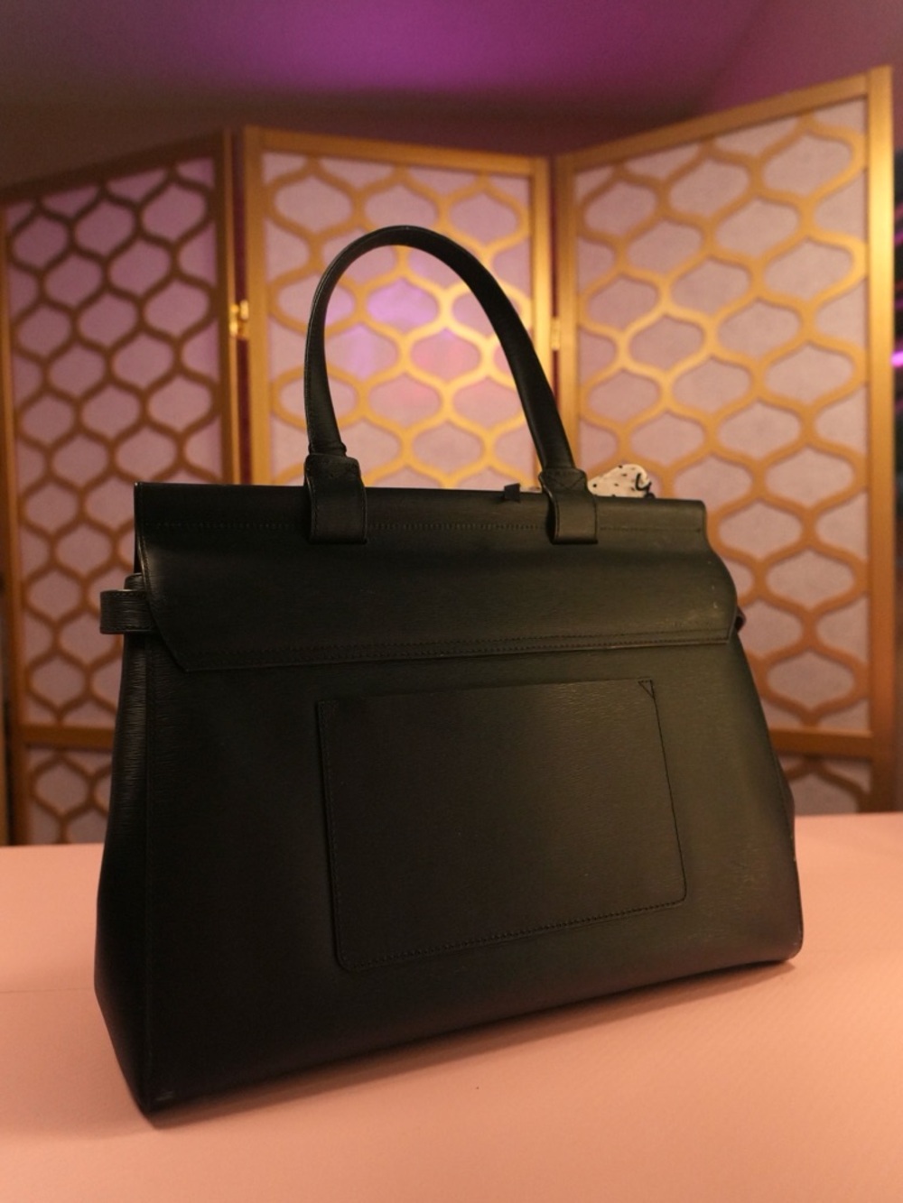 Jenna Emma 37 Work Bag Black Leather Top-Handle Bag - Picture 3 of 11